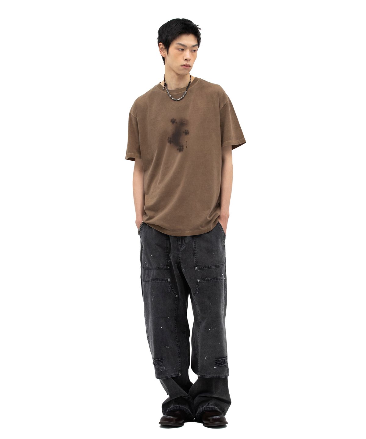 데프가먼츠(DEFGARMENTS) 피그 캣 브러쉬 티셔츠[2컬러]
