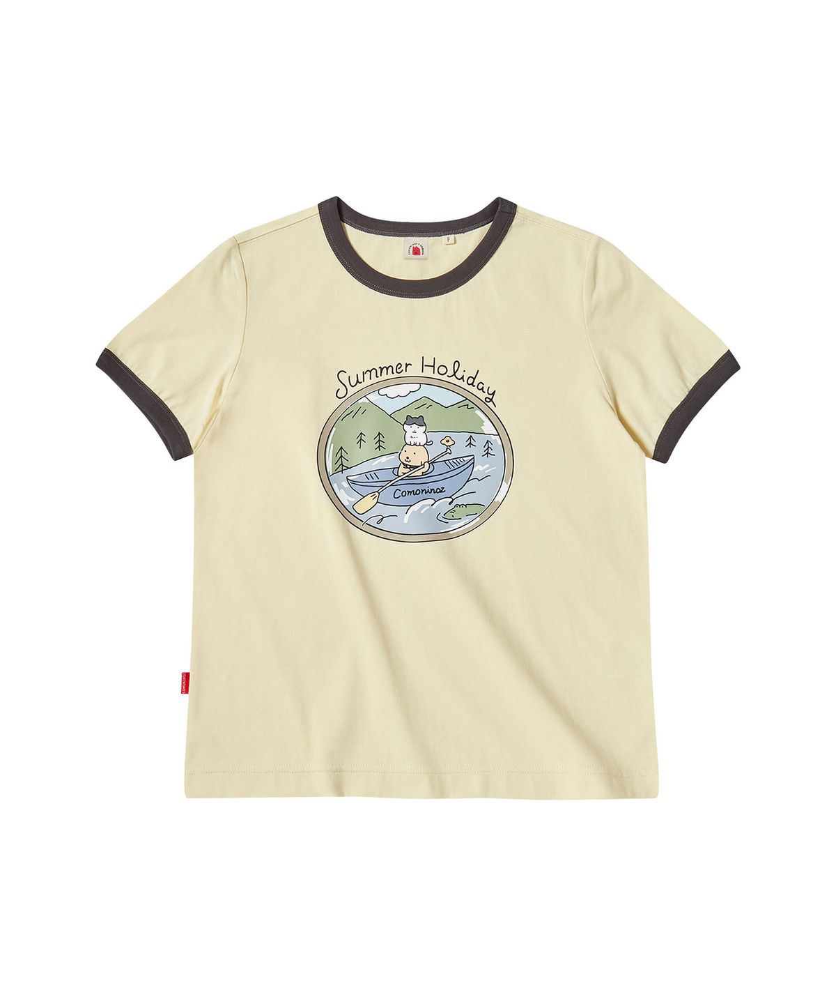 꼬모니노즈(COMONINOZ) [NINOZ X SOOBOOKZ] W SUMMER HOLIDAY T-SHIRT [LEMON]