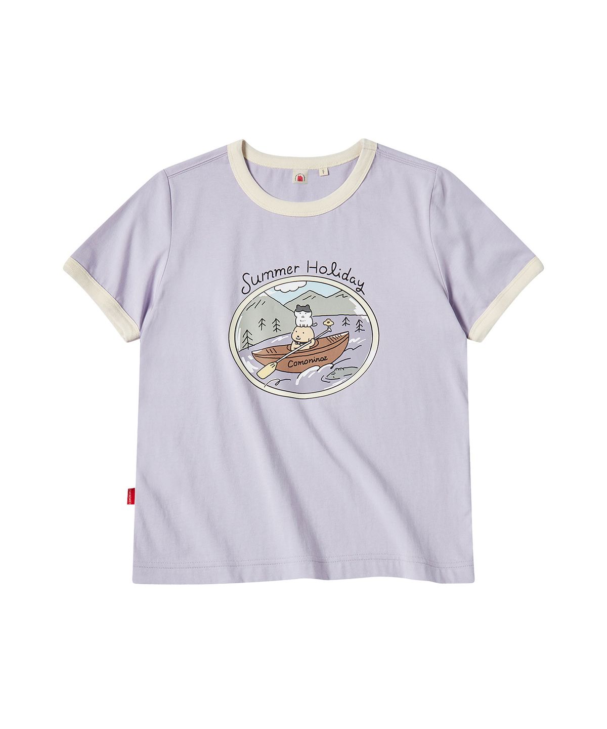 꼬모니노즈(COMONINOZ) [NINOZ X SOOBOOKZ] W SUMMER HOLIDAY T-SHIRT [LIGHT VIOLET]