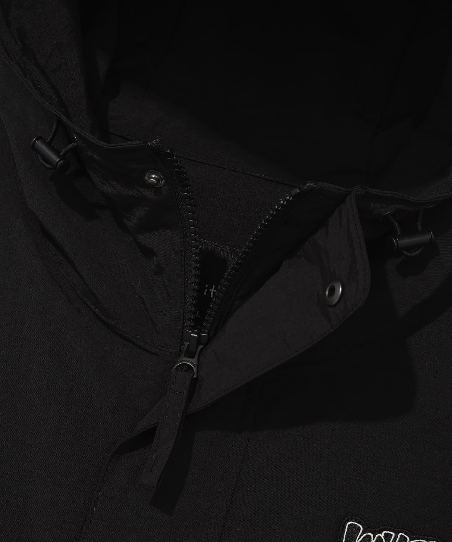 MUSINSA | WACKY WILLY Nylon Hooded Anorak Black
