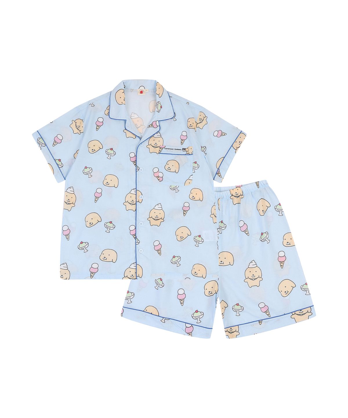 꼬모니노즈(COMONINOZ) [CN]NINOZ X SOOBOOKZ 누렁이 PAJAMA SET [BLUE]