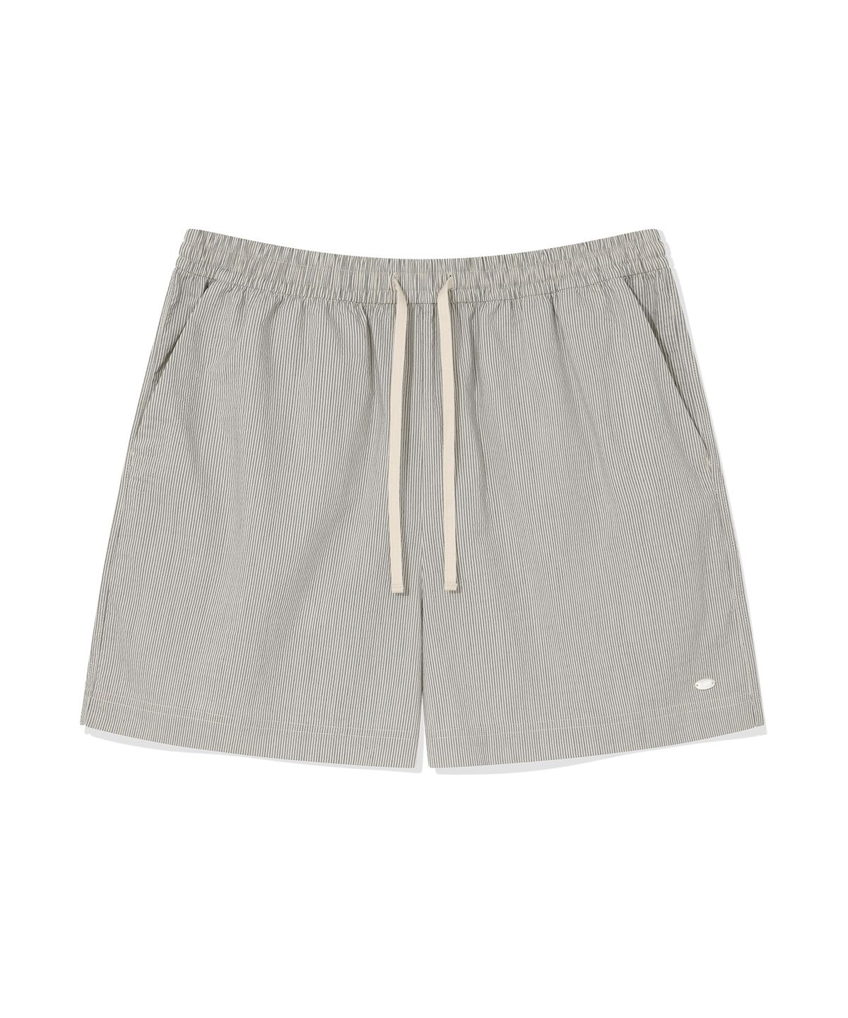 커버낫 우먼(COVERNAT WOMAN) 우먼 스트라이프 코튼 밴딩 쇼츠 Light Gray