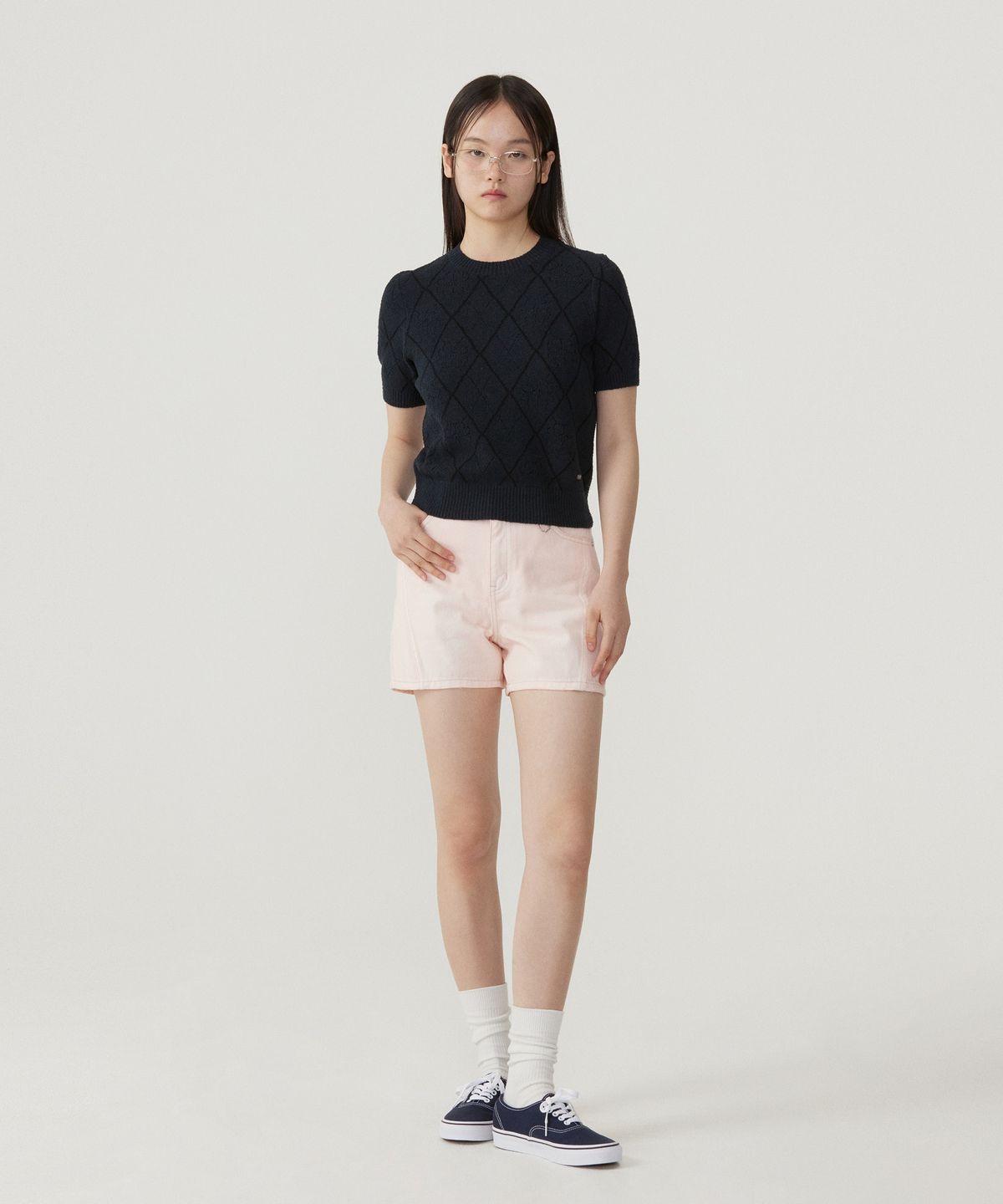 커버낫 우먼(COVERNAT WOMAN) 우먼 다잉 데님 쇼츠 Light Pink