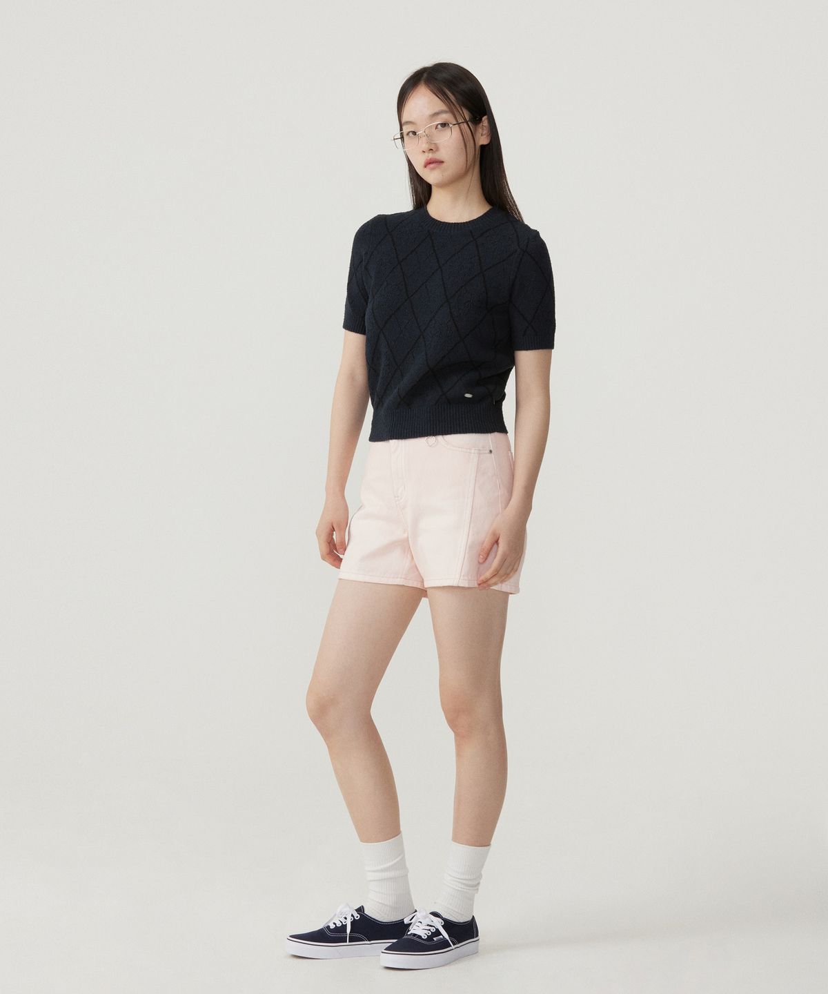 커버낫 우먼(COVERNAT WOMAN) 우먼 다잉 데님 쇼츠 Light Pink