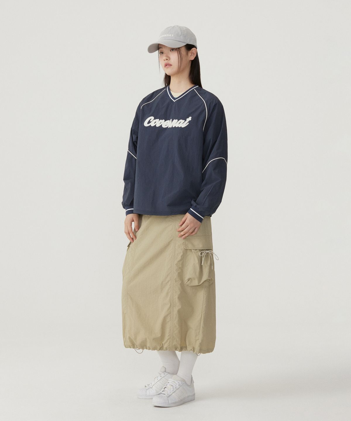 커버낫 우먼(COVERNAT WOMAN) 우먼 스트링 카고 스커트 Light Khaki