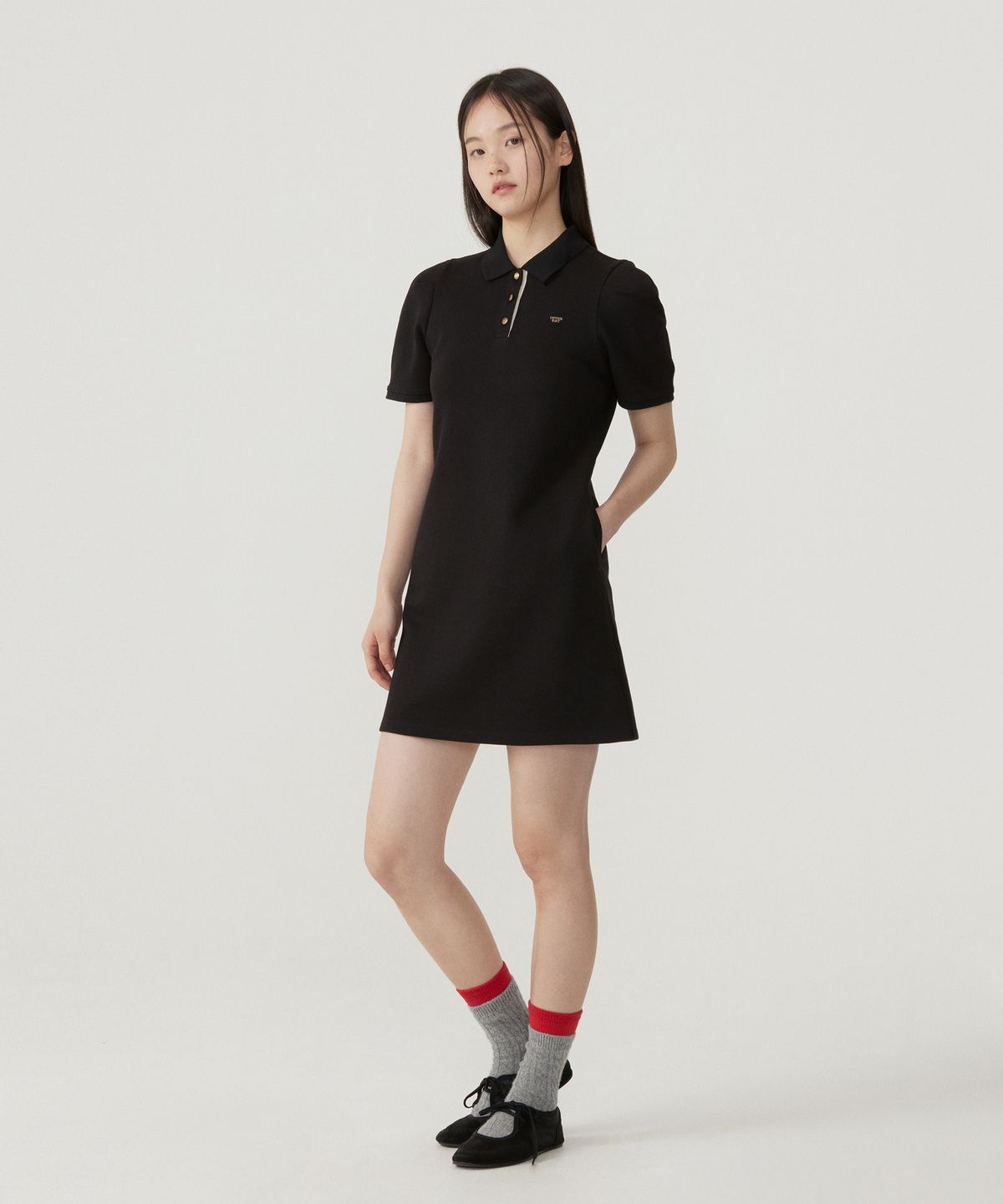 커버낫 우먼(COVERNAT WOMAN) 우먼 퍼프 카라 원피스 Black