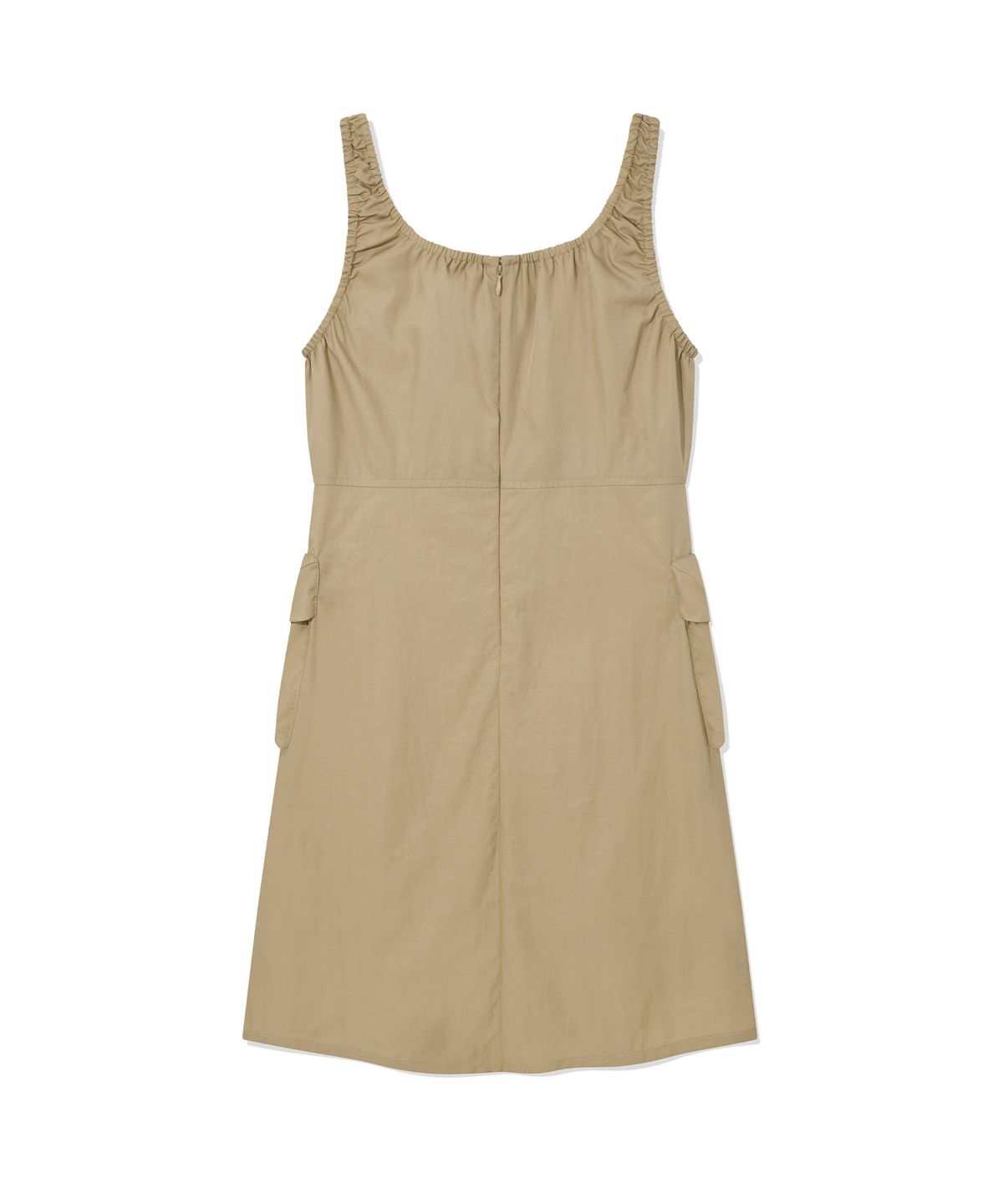 커버낫 우먼(COVERNAT WOMAN) 우먼 셔링 카고 슬리브리스 원피스 Beige