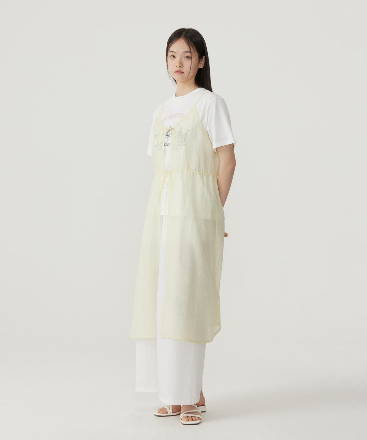 커버낫 우먼(COVERNAT WOMAN) 우먼 시어 레이어드 원피스 Light Yellow