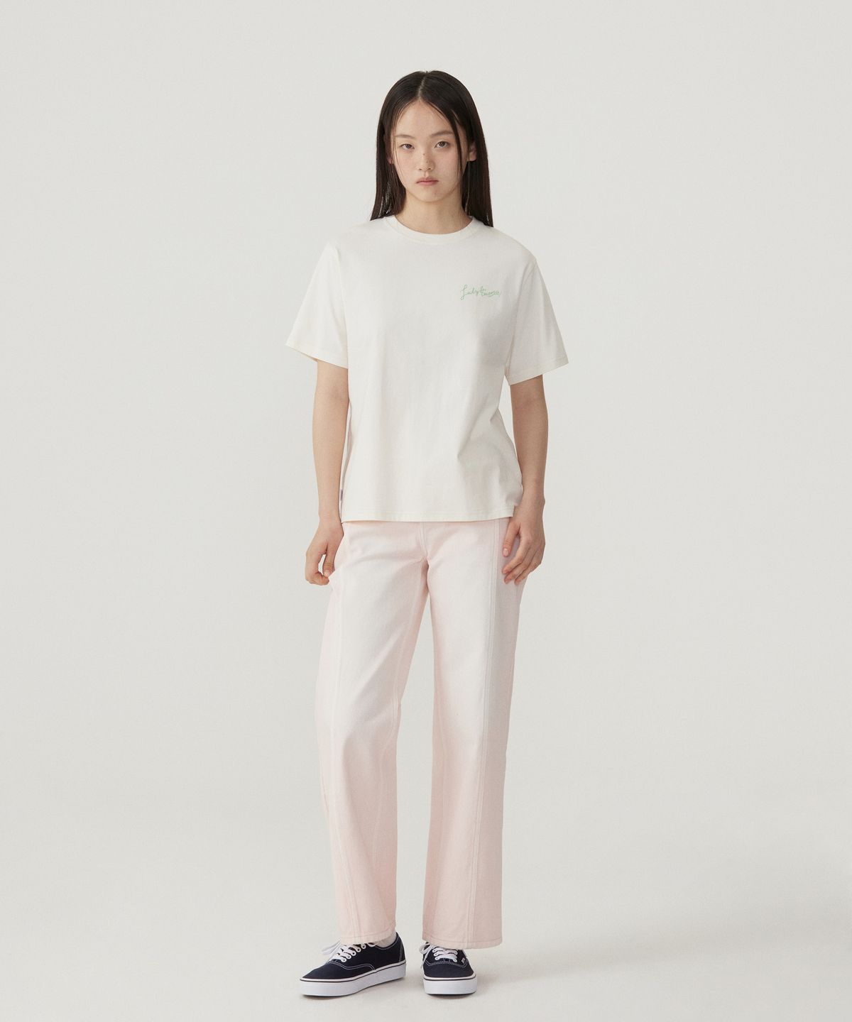 커버낫 우먼(COVERNAT WOMAN) 우먼 세미오버핏 케이크 티셔츠 Ivory