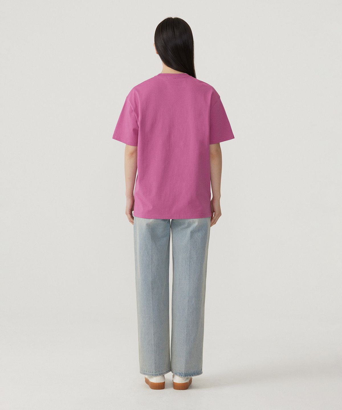 커버낫 우먼(COVERNAT WOMAN) 우먼 오버핏 빈티지 그래픽 티셔츠 Magenta