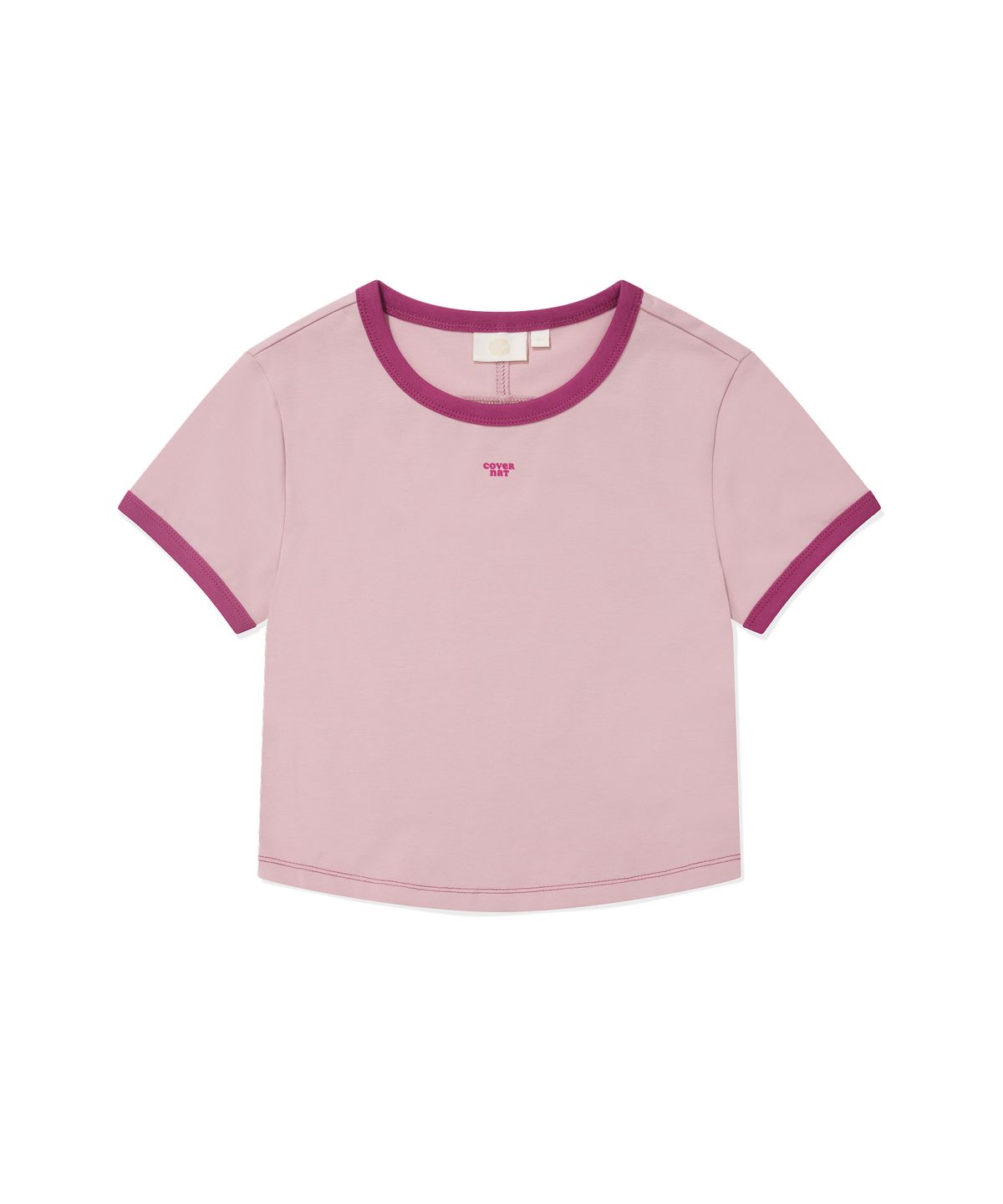커버낫 우먼(COVERNAT WOMAN) 우먼 베이비핏 링거 티셔츠 Light Pink