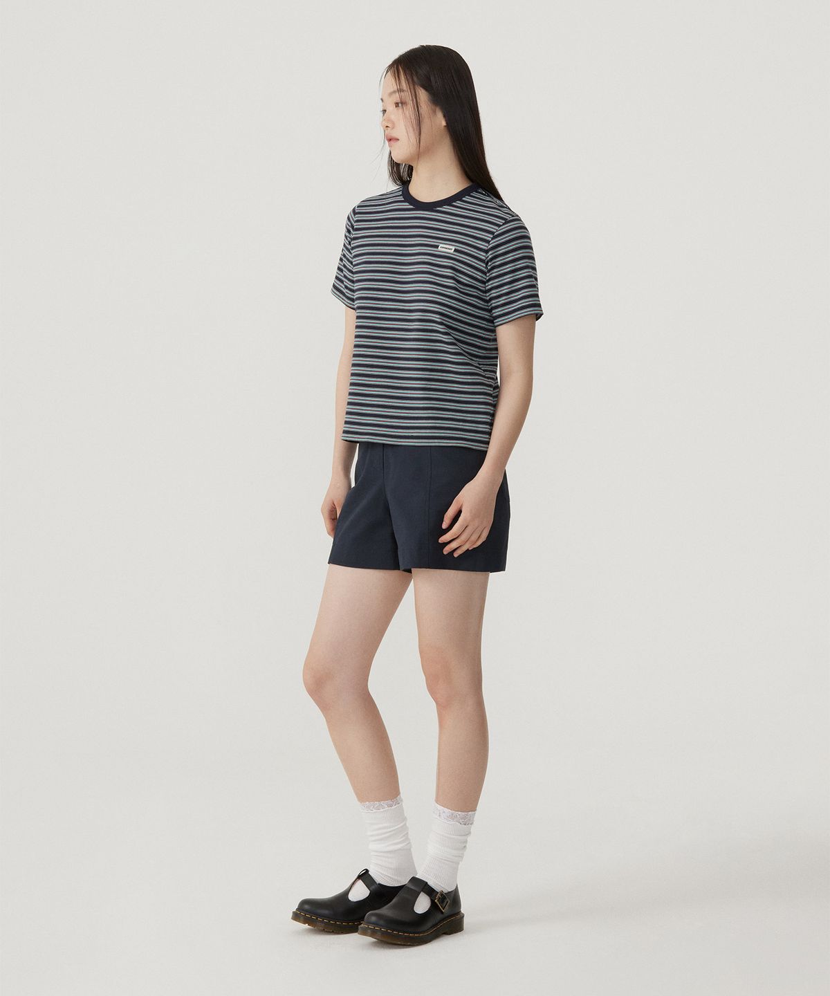 커버낫 우먼(COVERNAT WOMAN) 우먼 스트라이프 티셔츠 Navy