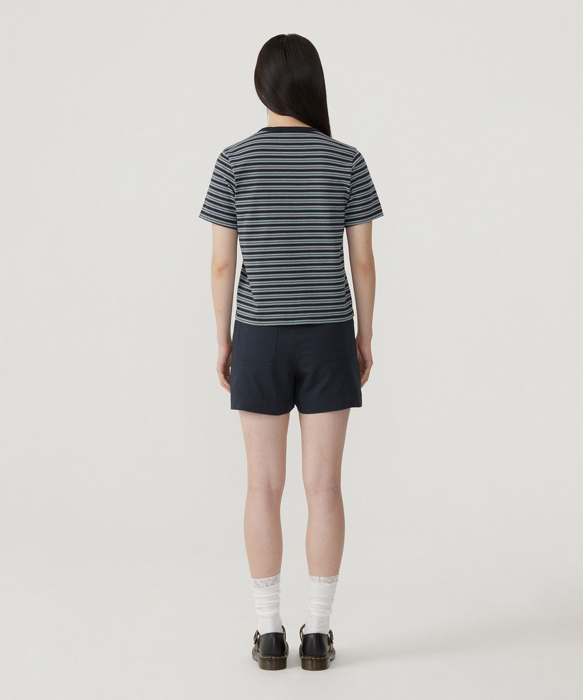 커버낫 우먼(COVERNAT WOMAN) 우먼 스트라이프 티셔츠 Navy
