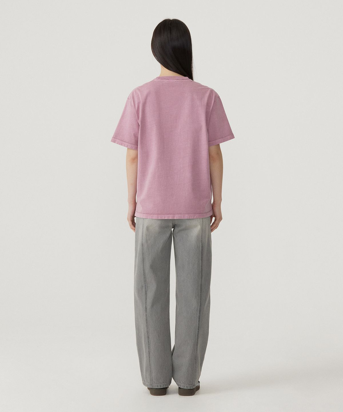 커버낫 우먼(COVERNAT WOMAN) 우먼 오버핏 피그먼트 쿠퍼로고 티셔츠 Magenta
