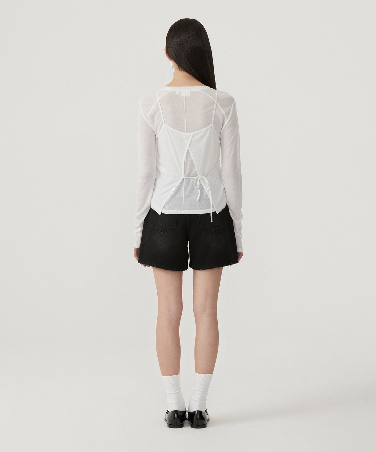 커버낫 우먼(COVERNAT WOMAN) 우먼 시어 레이어드 롱슬리브 White