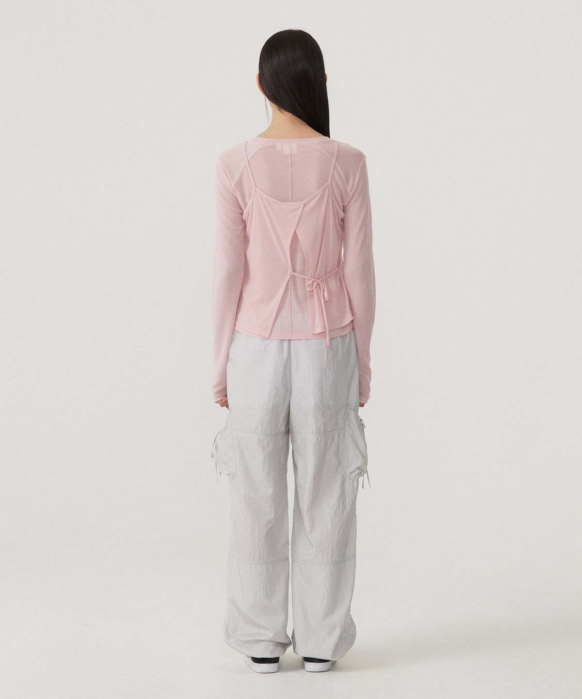 커버낫 우먼(COVERNAT WOMAN) 우먼 시어 레이어드 롱슬리브 Light Pink
