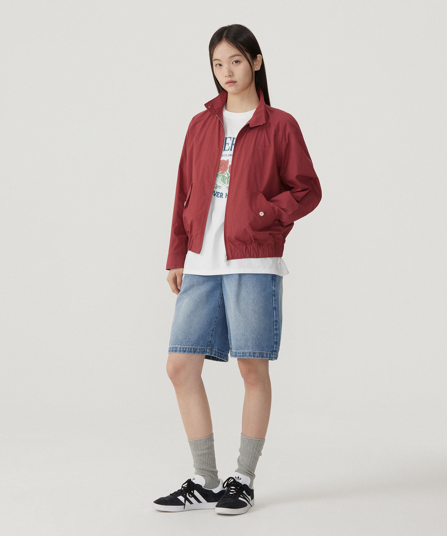 ジャケット COVERNAT Woman Arch Cloverheart Sukazan Jacket Navy CO2401JK MUSINSA | COVERNAT Women's Sukajan Jacket Navy