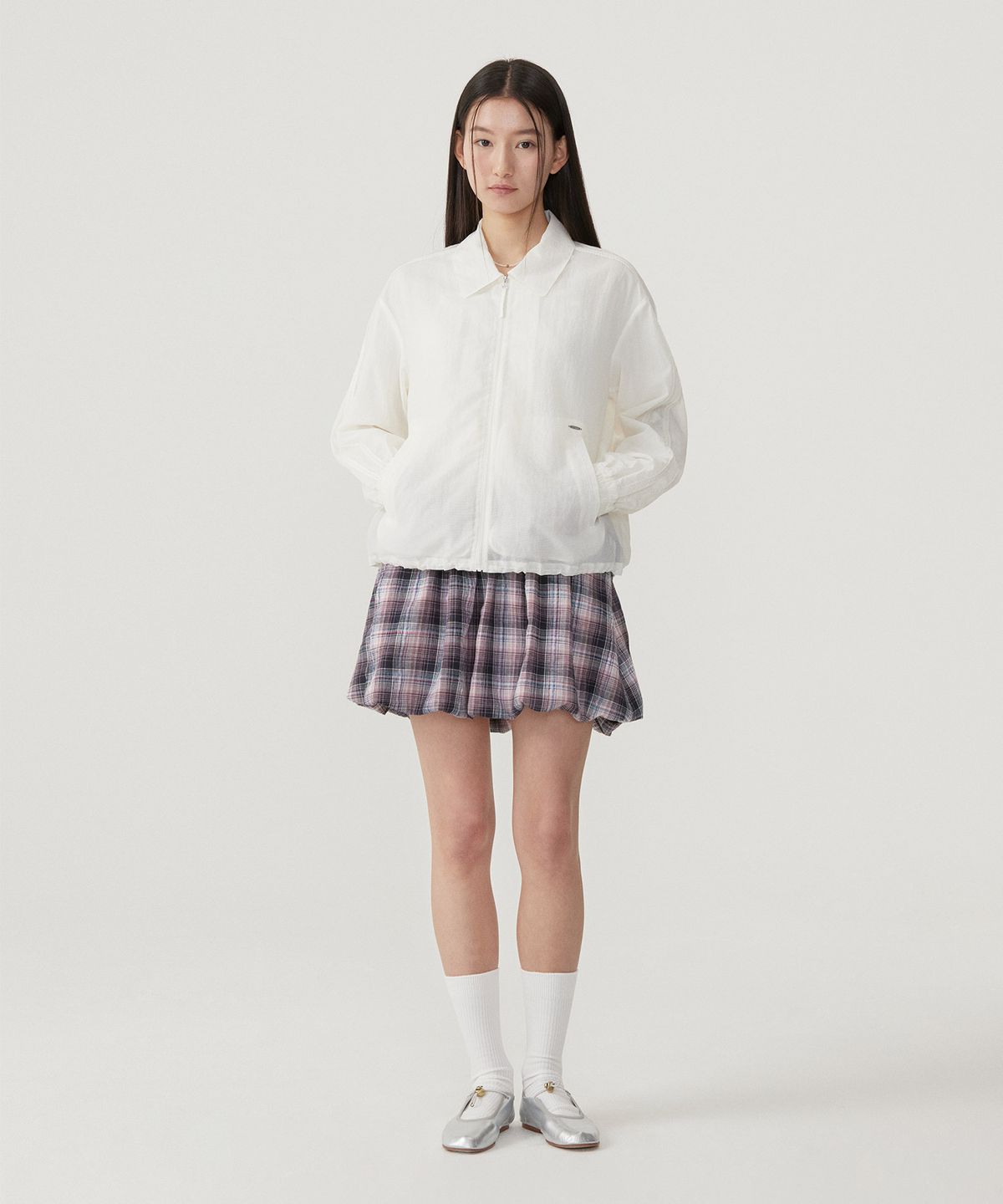 커버낫 우먼(COVERNAT WOMAN) 우먼 시어 봄버 자켓 Ivory