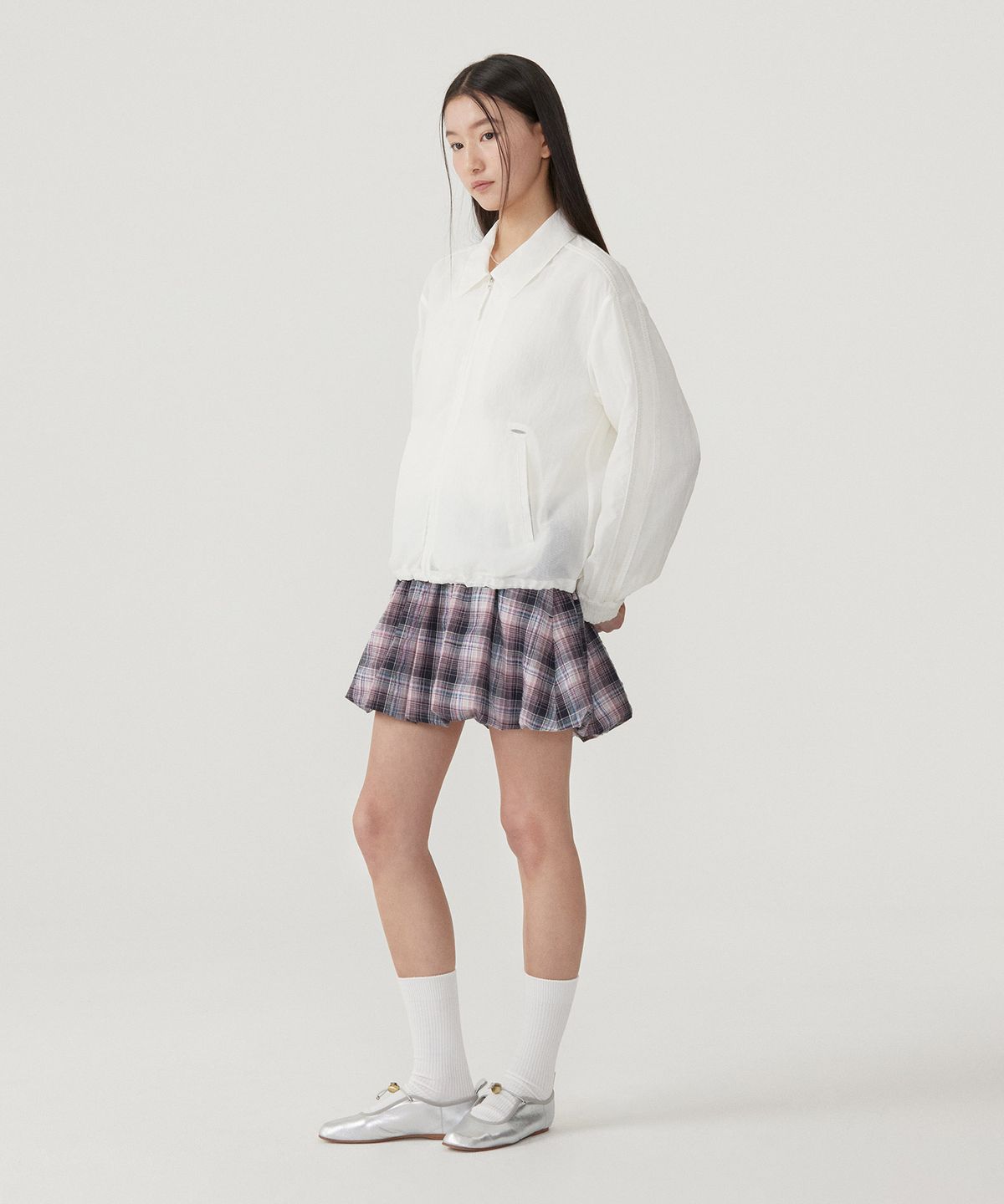 커버낫 우먼(COVERNAT WOMAN) 우먼 시어 봄버 자켓 Ivory