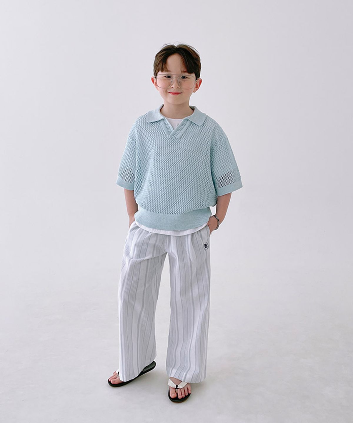 베리클로젯(BERRYCLOSET) 버블 네트 카라 니트