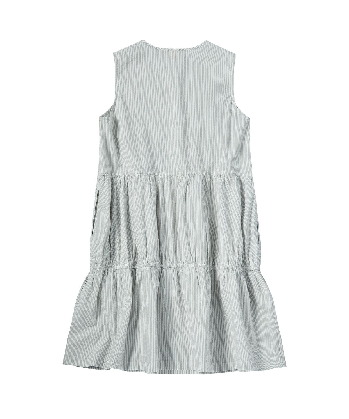 꼬모니노즈(COMONINOZ) W TIERED BUTTON ONE-PIECE [LIGHT GRAY]