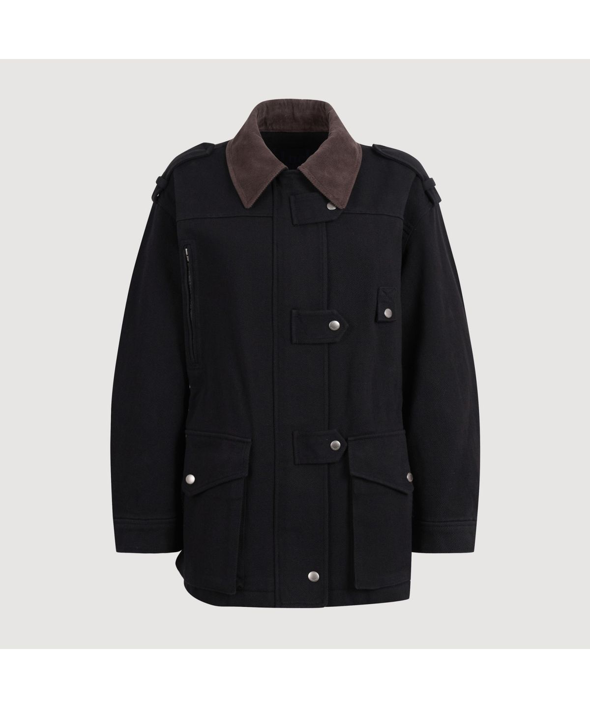 럭키슈에뜨(LUCKY CHOUETTE) Collar Coloring Walk Jumper (dark black) LFUAS25200BKD