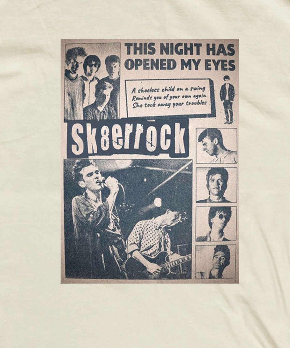 스케이터락(SK8ER ROCK) Band Poster T-shirt ((cream))