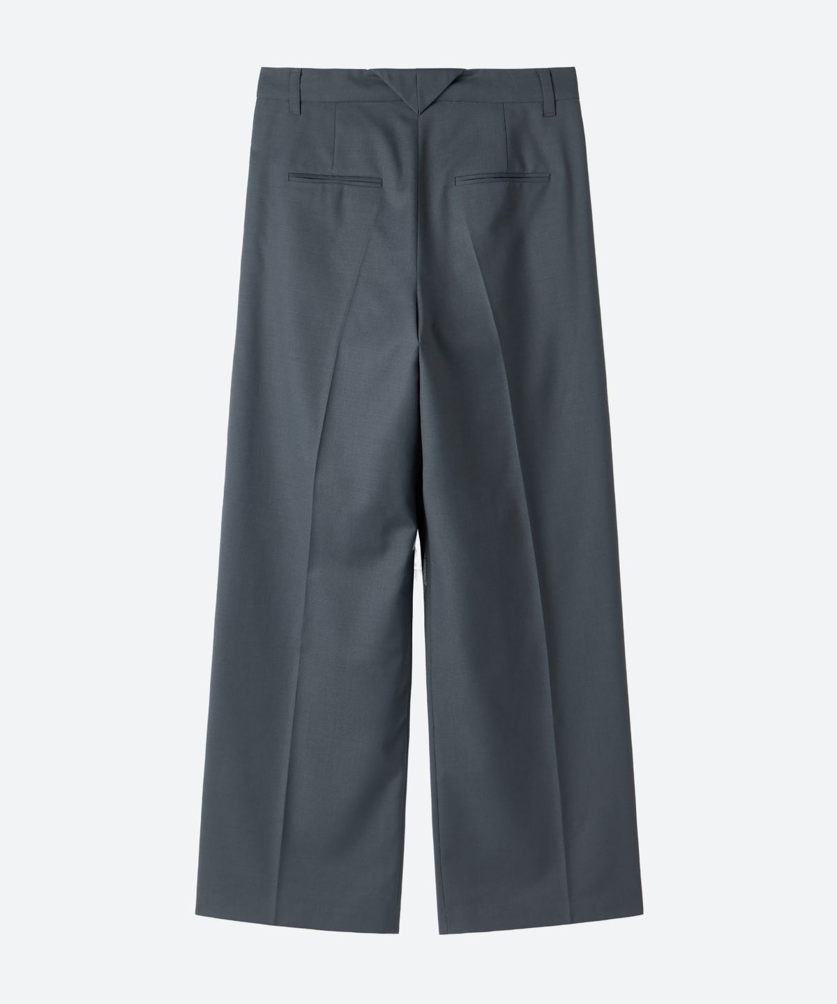 문선(MOONSUN) Wide Two-Tuck Slacks / Blue Gray