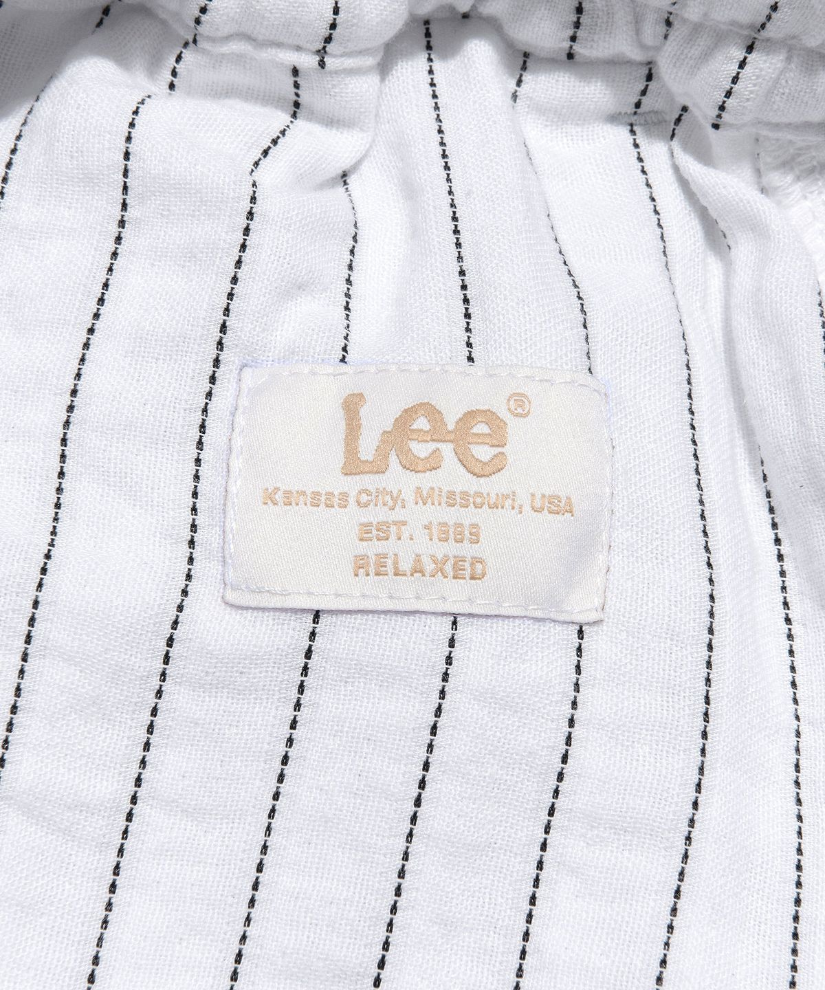 리(LEE) 우먼 스트라이프 이지 팬츠 화이트