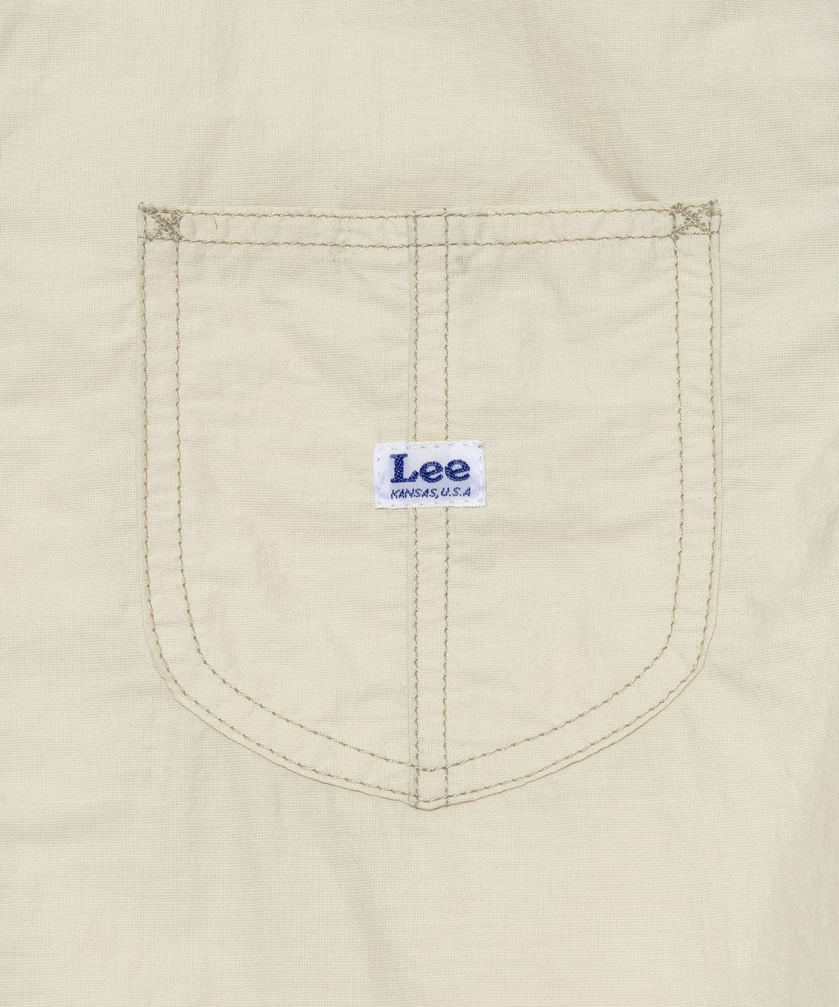 리(LEE) 우먼 로코 포켓 나일론 스티치 반팔 셔츠 아이보리