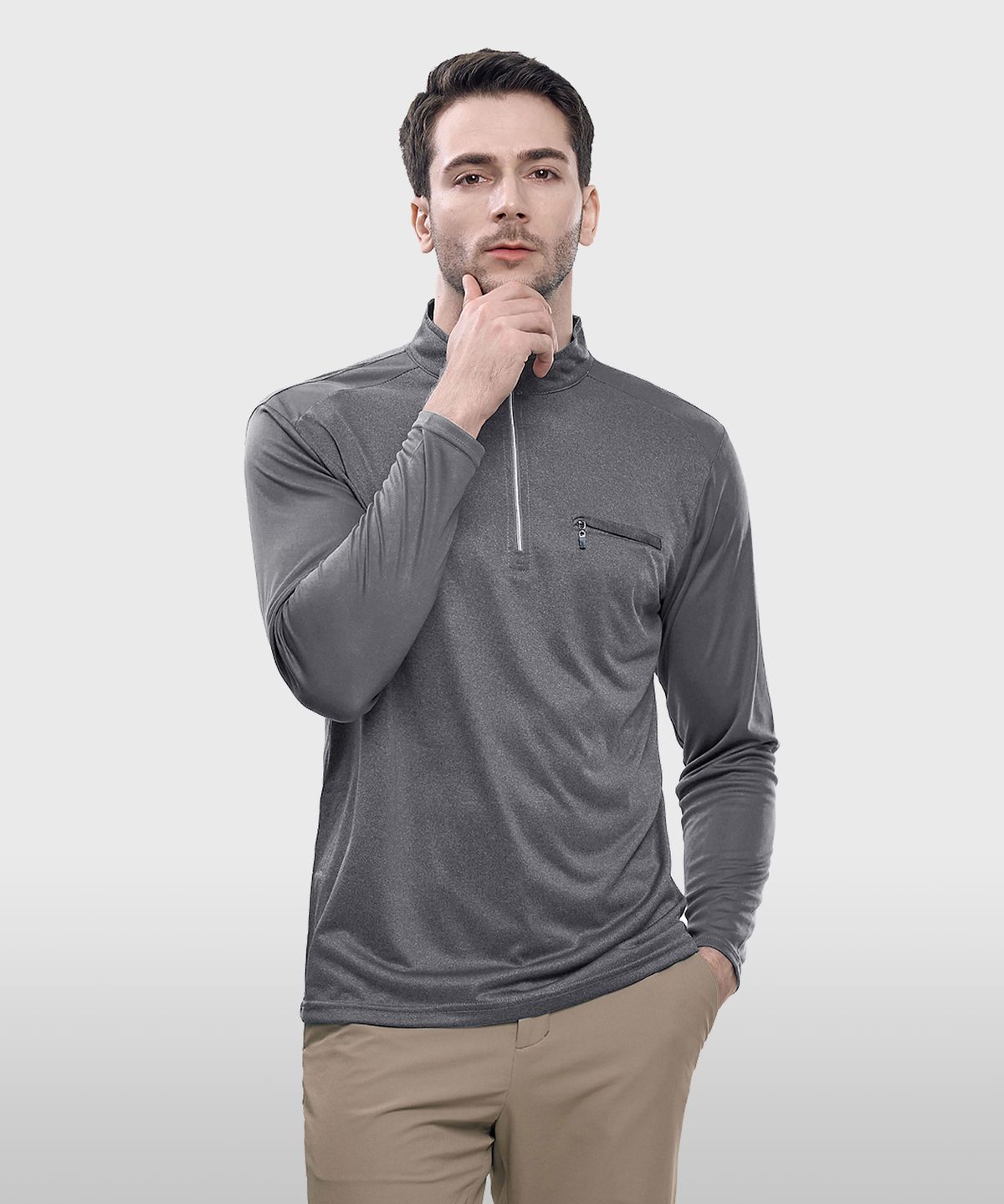 엑스트라스포티(EXTRASPORTY) 데일리킹 남성 가슴포켓 아웃도어 긴팔 집업 티셔츠 4 Colors