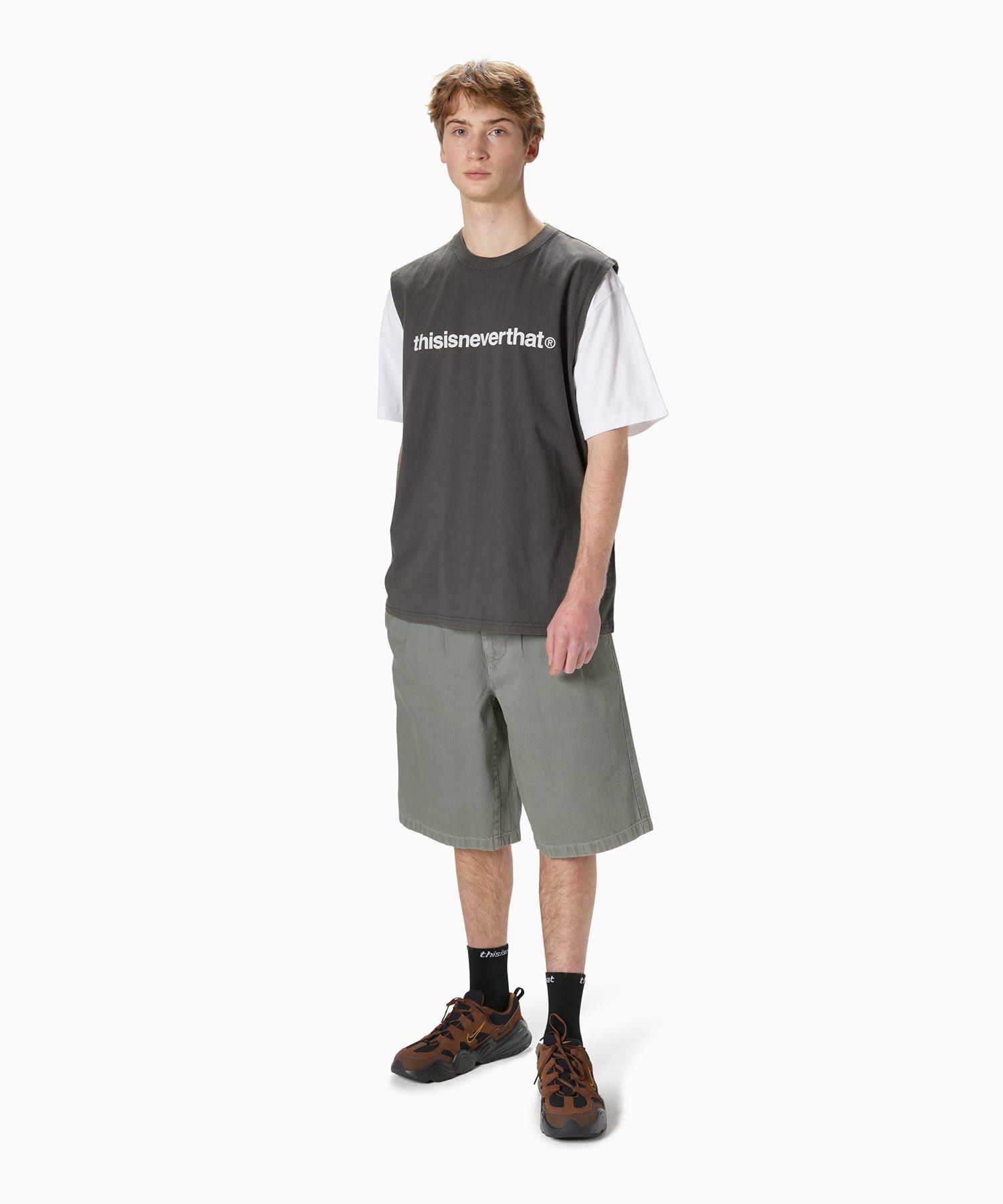 MUSINSA | thisisneverthat® T-Logo Sleeveless Charcoal