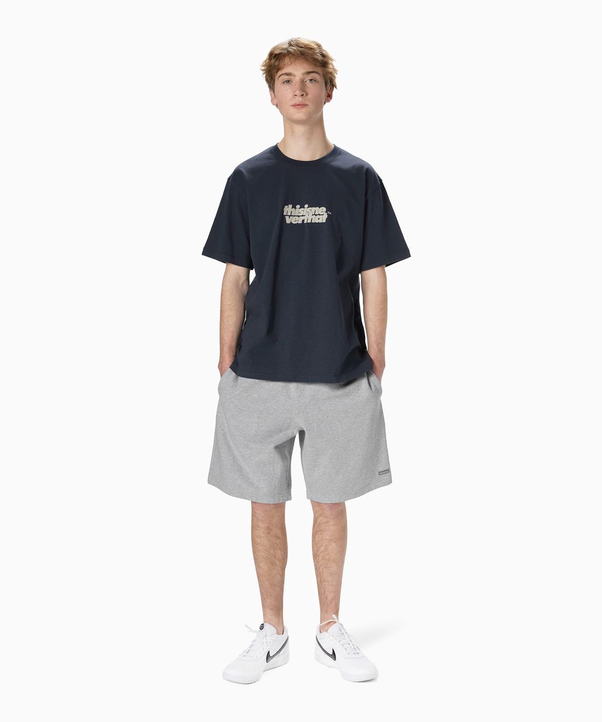 디스이즈네버댓(THISISNEVERTHAT) OL-Logo Tee Navy