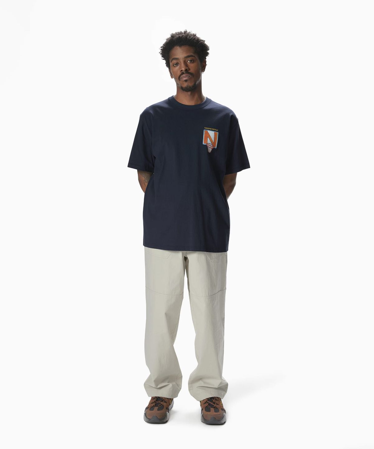 디스이즈네버댓(THISISNEVERTHAT) N Basketball Hoop Tee Navy