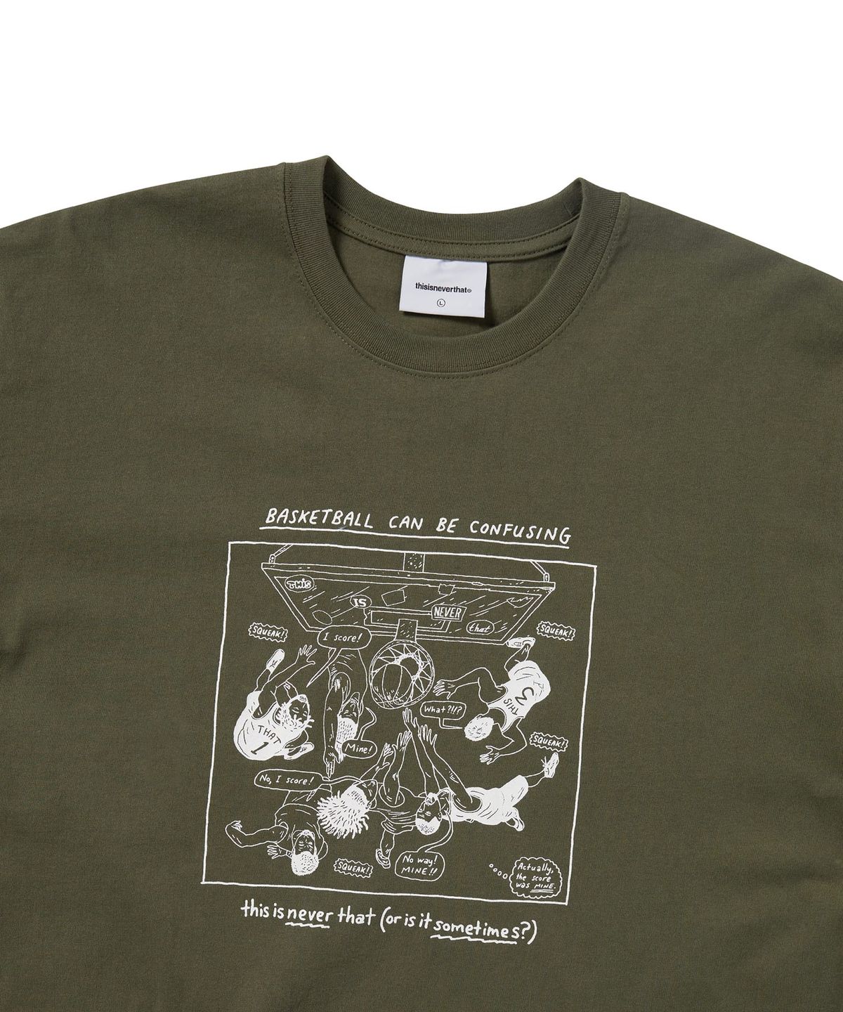 디스이즈네버댓(THISISNEVERTHAT) Confusing Basketball Tee Olive