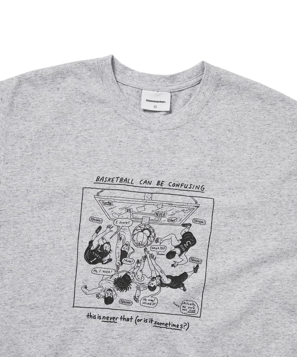 디스이즈네버댓(THISISNEVERTHAT) Confusing Basketball Tee Heather Grey
