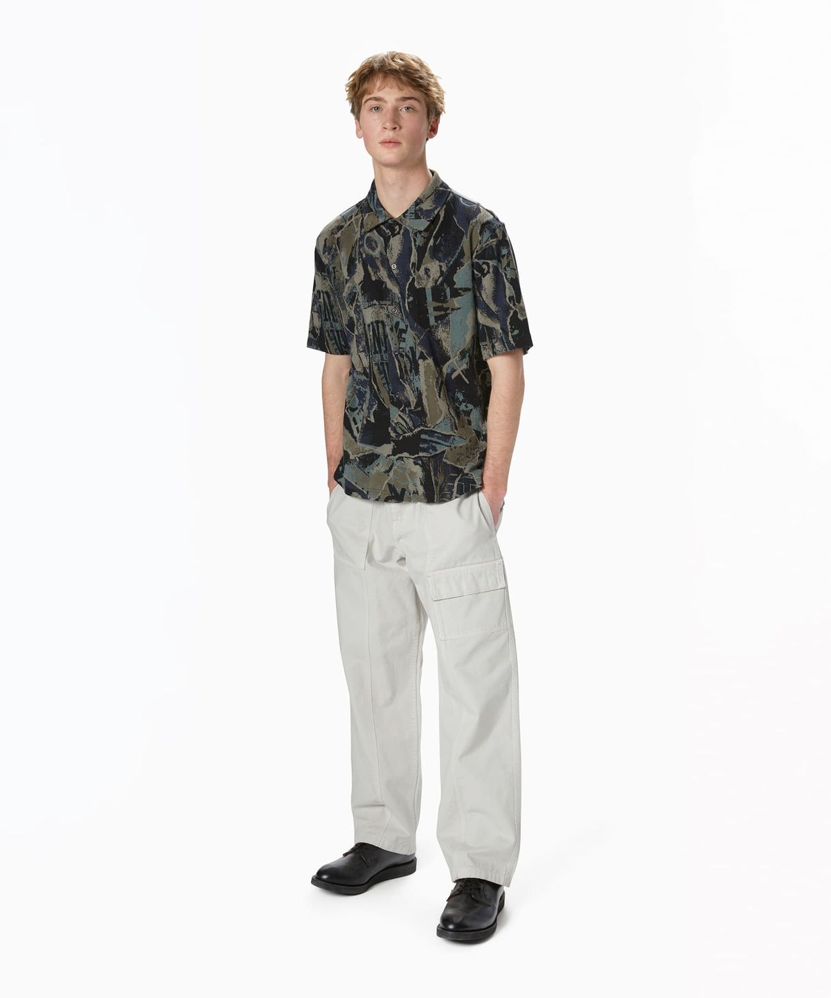 디스이즈네버댓(THISISNEVERTHAT) Jacquard Pattern Button Up Top Black