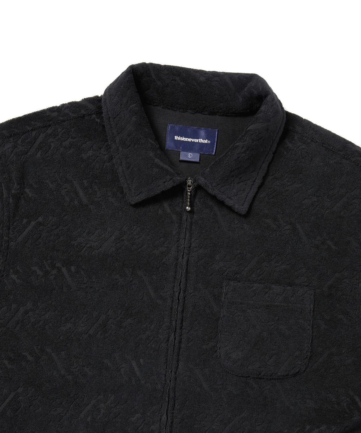 디스이즈네버댓(THISISNEVERTHAT) Terry S/S Zip Shirt Black