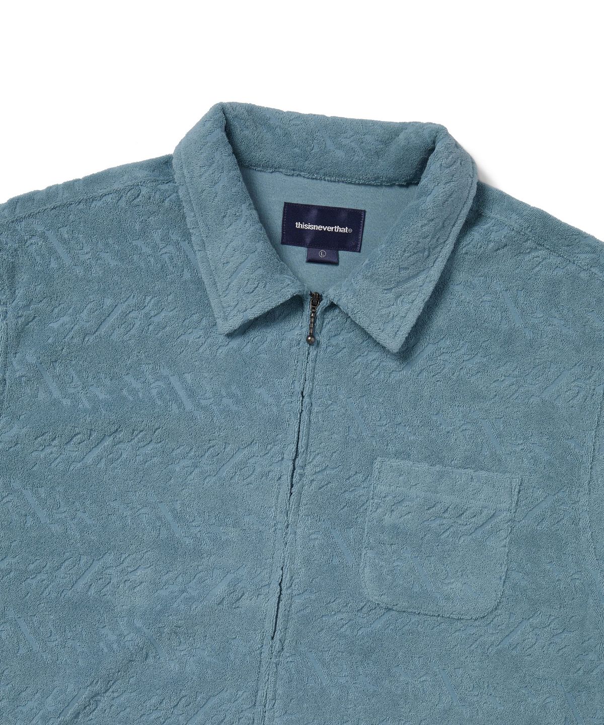 디스이즈네버댓(THISISNEVERTHAT) Terry S/S Zip Shirt Blue