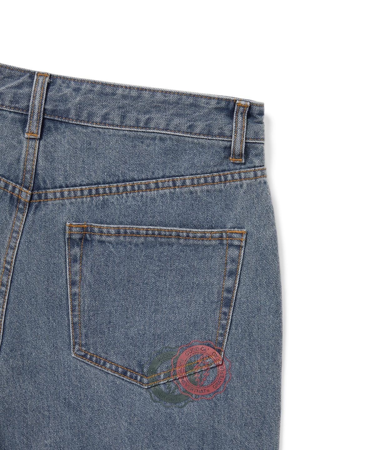 디스이즈네버댓(THISISNEVERTHAT) GD Overlap Lightning Denim Short Washed Blue
