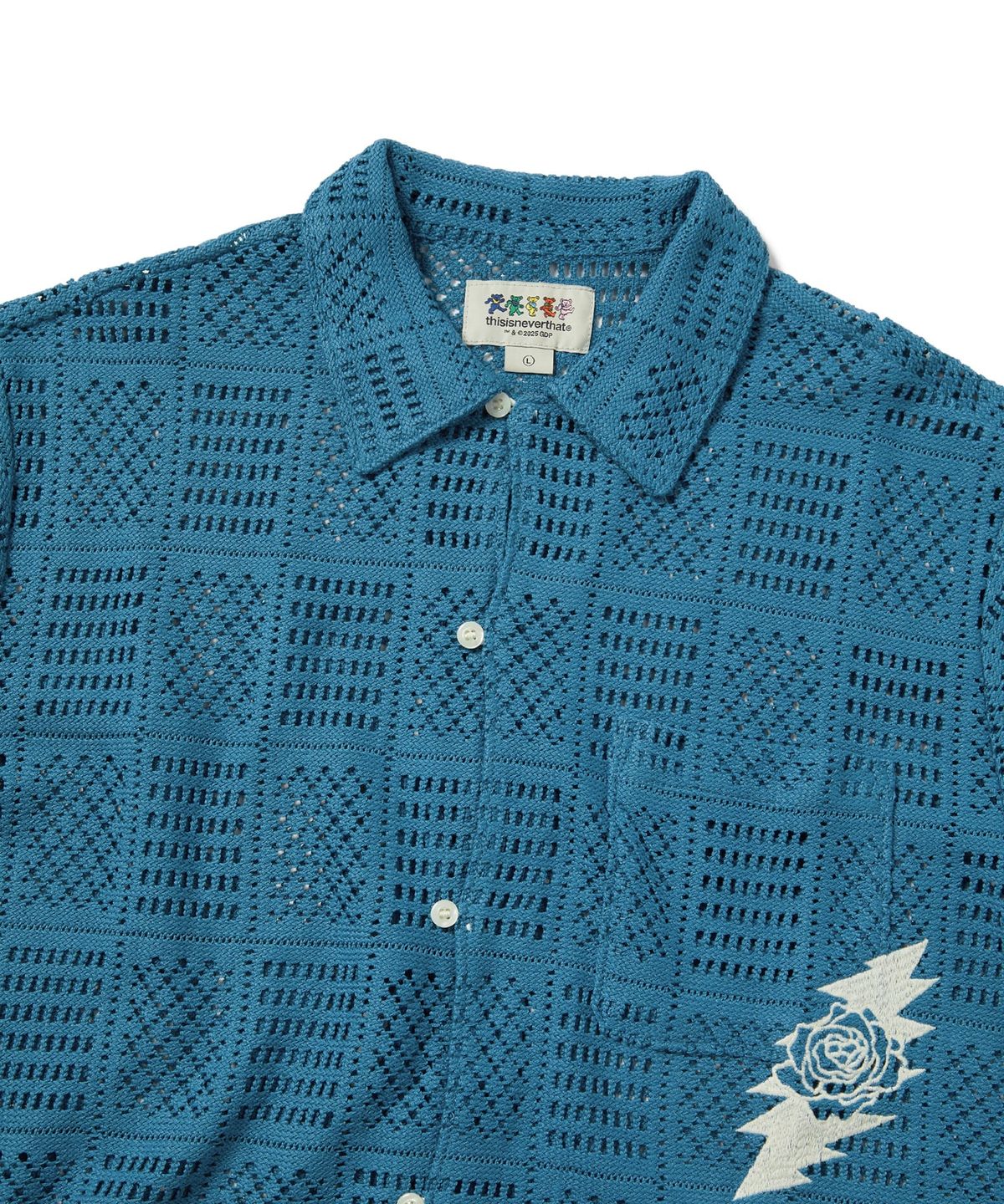 디스이즈네버댓(THISISNEVERTHAT) GD Lightning Mesh S/S Shirt Light Blue