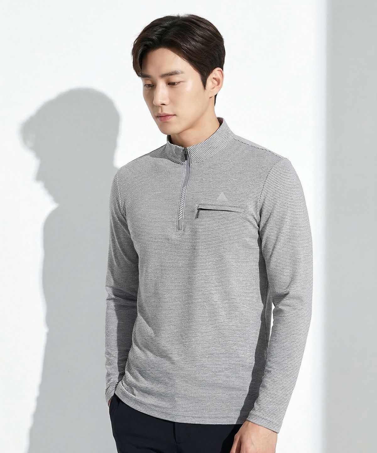 엑스트라스포티(EXTRASPORTY) 선스타 남성 스트라이프 긴팔 집업 티셔츠 4 Colors