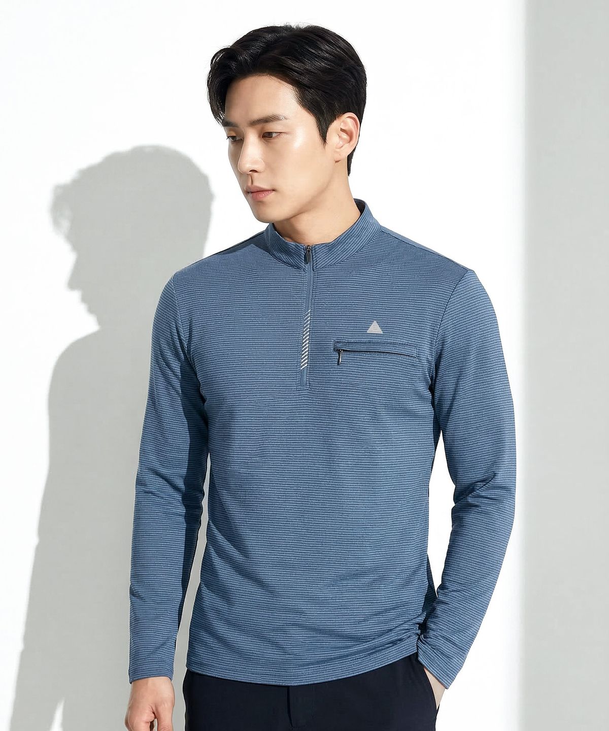 엑스트라스포티(EXTRASPORTY) 선스타 남성 스트라이프 긴팔 집업 티셔츠 4 Colors