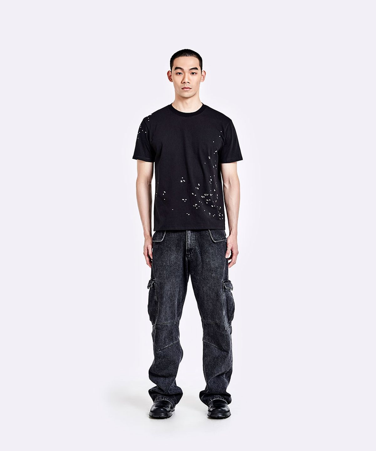 51퍼센트(51PERCENT) Crushed T-shirt - Black