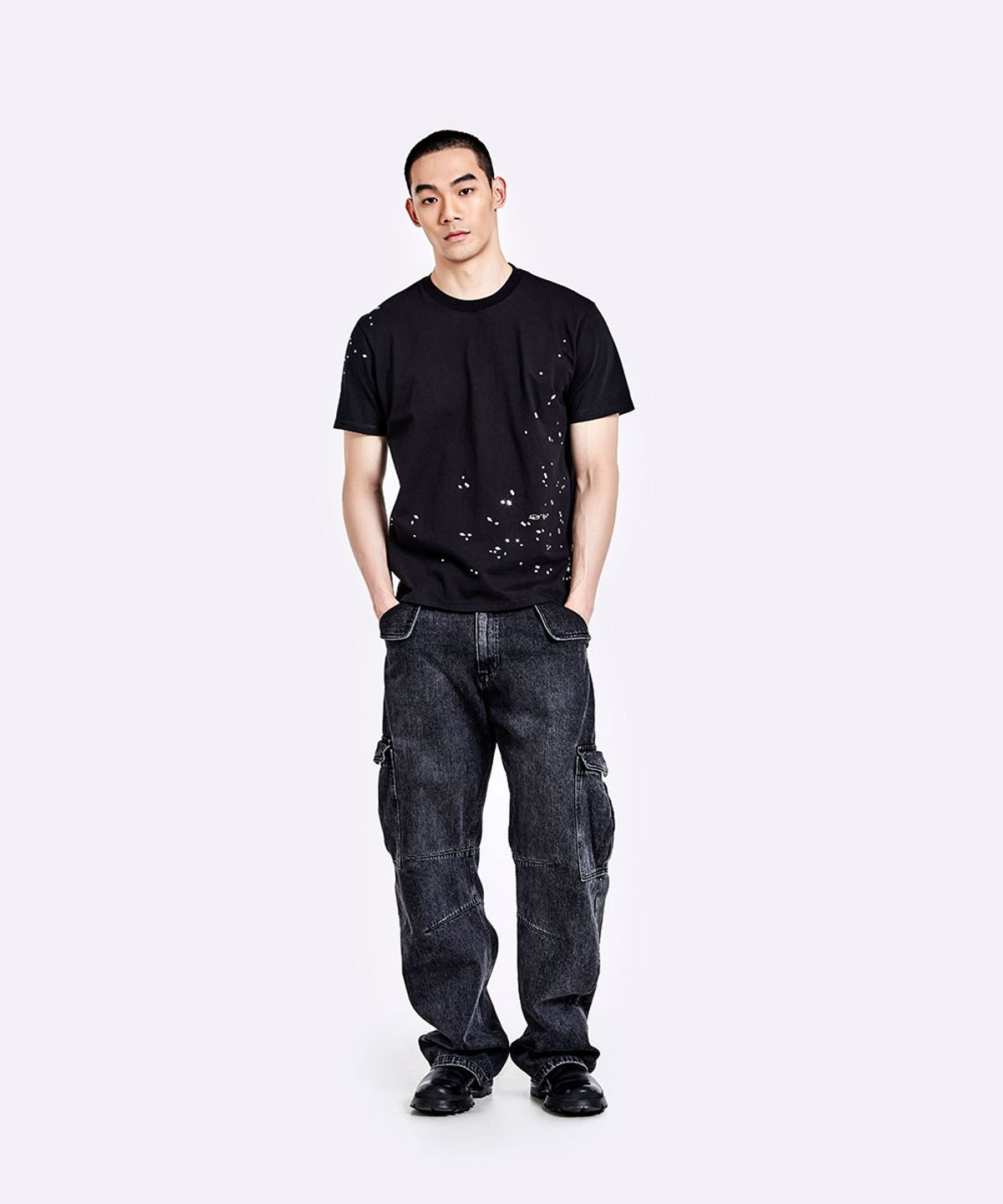 51퍼센트(51PERCENT) Crushed T-shirt - Black