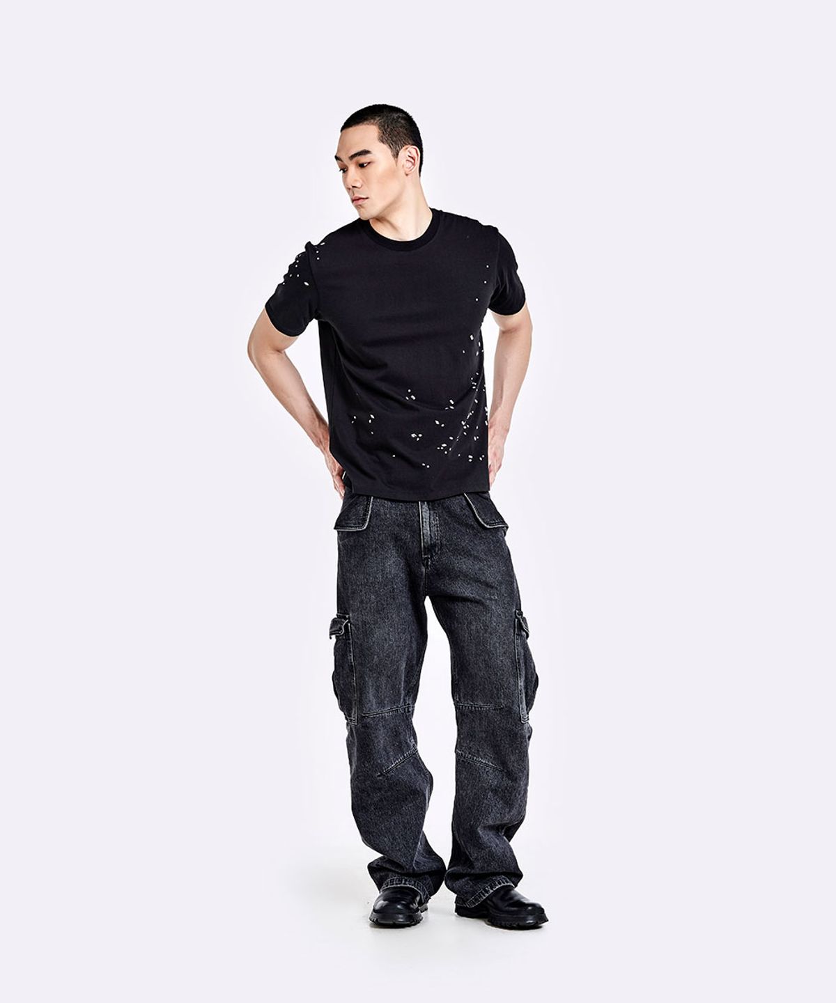 51퍼센트(51PERCENT) Crushed T-shirt - Black