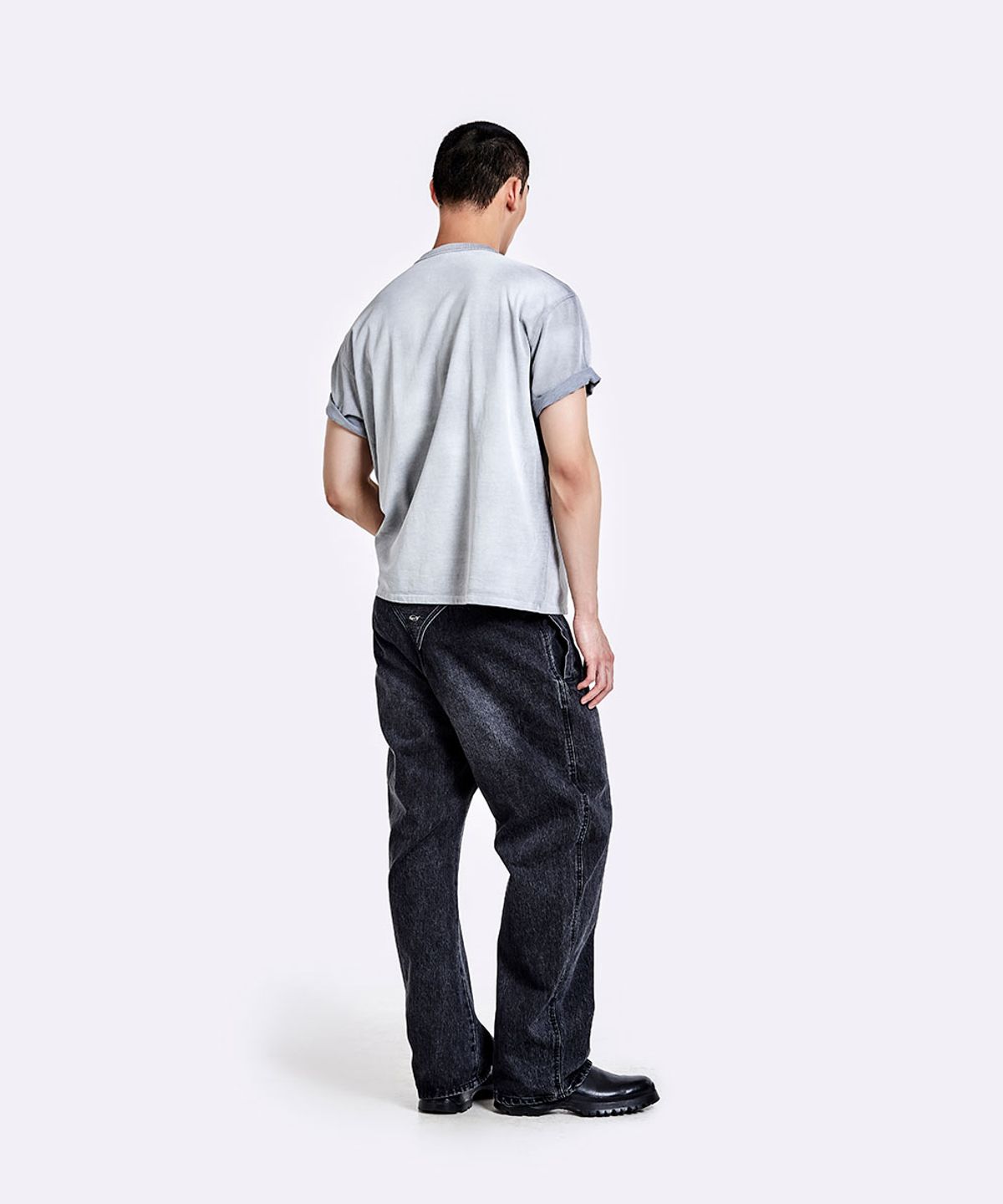 51퍼센트(51PERCENT) Thong denim pants - Washed black