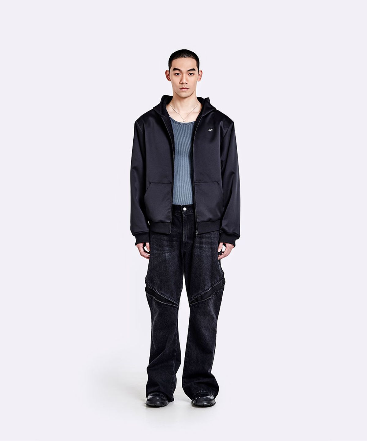 51퍼센트(51PERCENT) Oversized Hoodie zip-up - Secret black