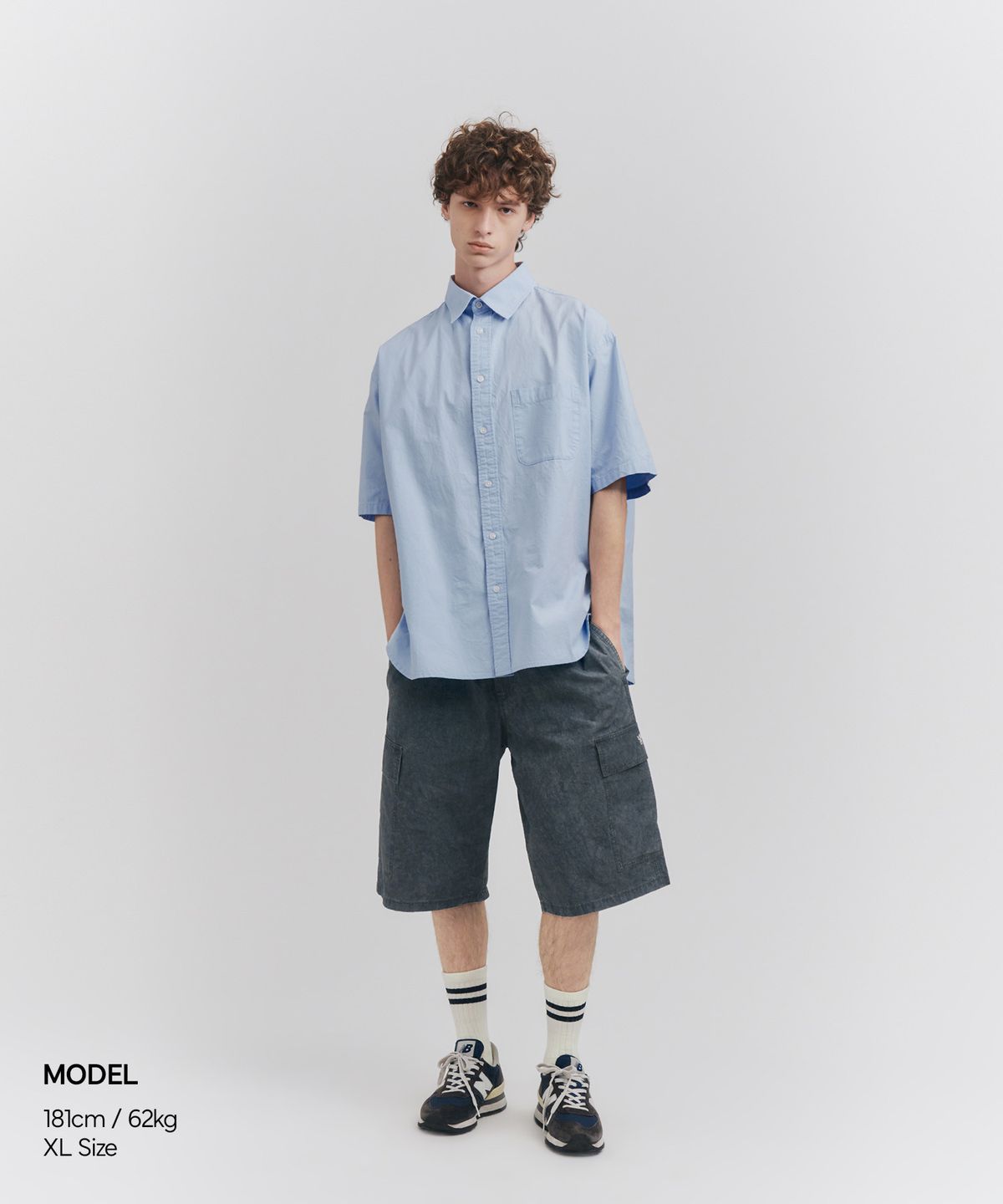피도디도(FIDO DIDO) Vintage Washing Cargo Bermuda Pants Charcoal