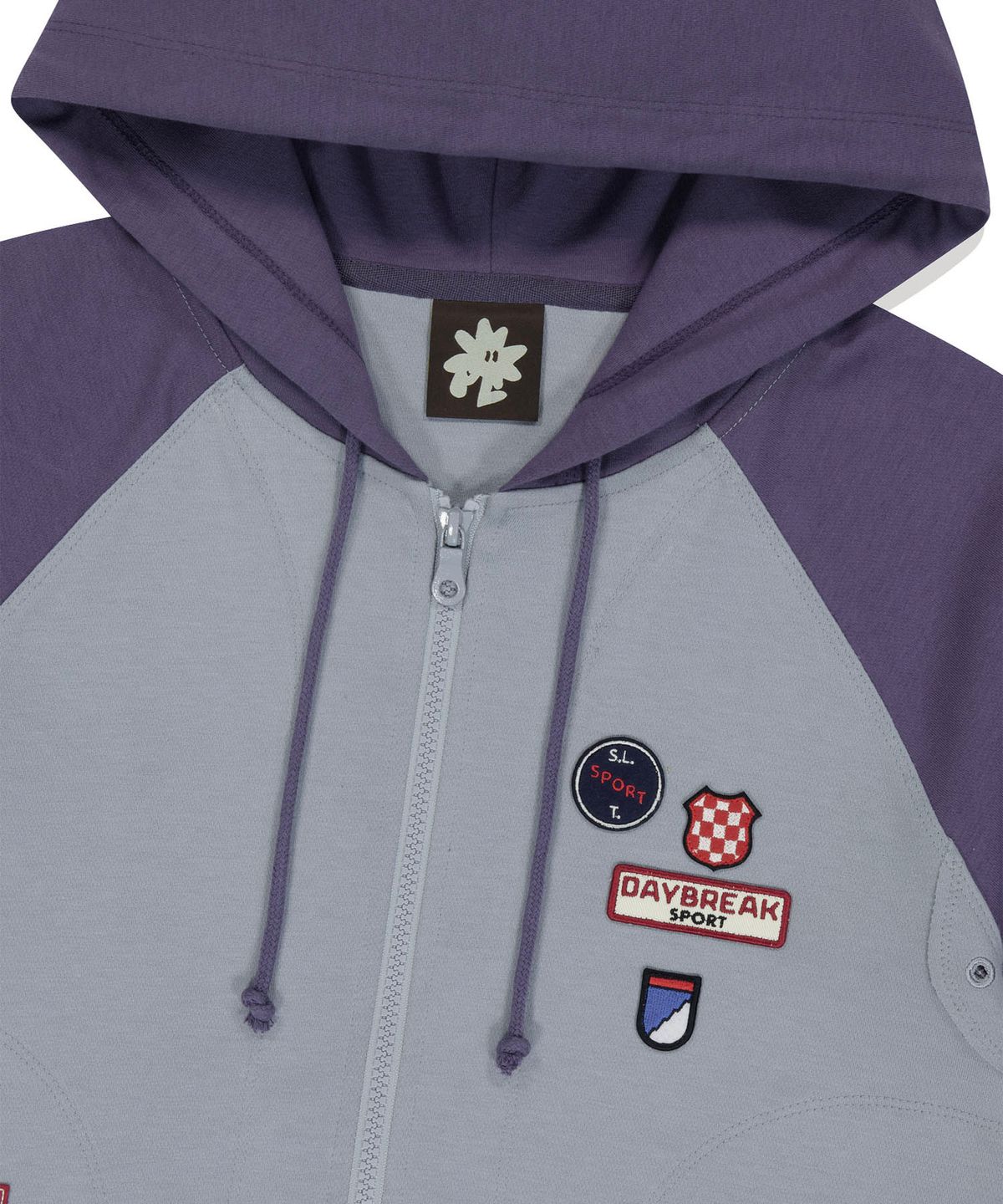 썬러브투어(SUNLOVETOUR) W Patch S/S Zip Up Hoodie Grey
